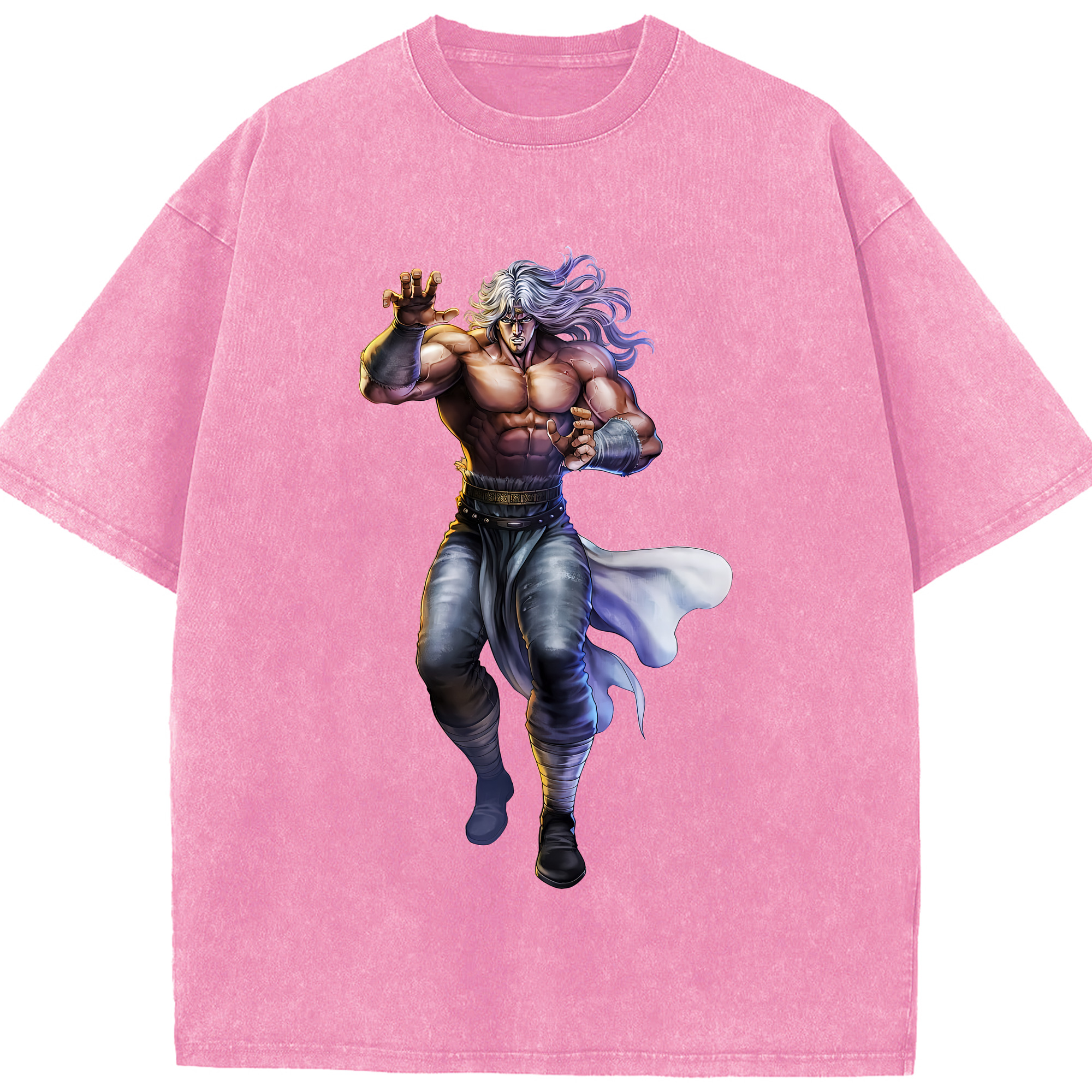 （画像用） 北斗の拳 Fist of the North Star 綿100% ヴィンテージ風 半袖Tシャツ（フロントプリント）